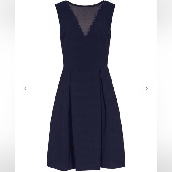 Reiss Marlowe Fit And Flare mini Dress Navy - Picture 2 of 15
